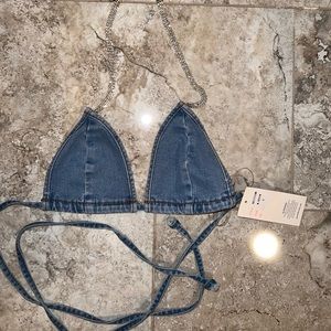 Brand new, never worn Jean material super flattering